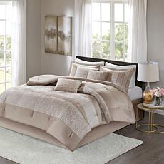 Madison Park Ava 7 Piece Chenille Jacquard Comforter Set Cal King