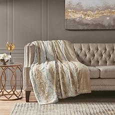 Madison Park Zuri Oversized Faux Fur Throw 60"x70" -  Sand 
