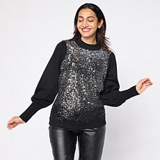 Mark & James by Badgley Mischka Odette Sequin-Front Sweater