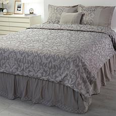Marla Wynne 5-Piece Stormy Gray Jacquard Bedding Set - Queen