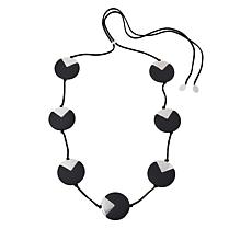 MarlaWynne 34-1/2" Colorblock Circle Station Necklace