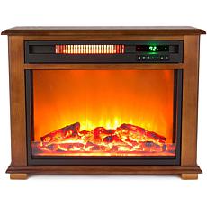 Medium Square Fireplace with Decorative Mantel Trim