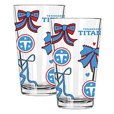 Memory Company 2pk 16oz Bow Pint Glass Titans