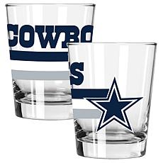Memory Company Big Stripes Dallas Cowboys 2pk 15oz Dbl Old Fashion