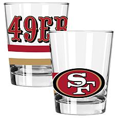 Memory Company Big Stripes San Fran 49ers 2pk 15oz Dbl Old Fashion