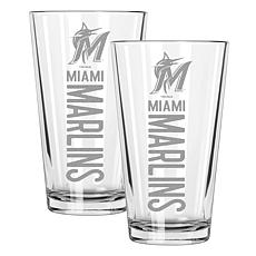 Memory Company Marlins 2
pack 16oz Pint Glass
