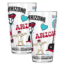 Memory Company MLB Diamondbacks 16-oz Stainless Pint Glasses 2-Pack