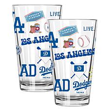 Memory Company MLB Dodgers 16-oz Stainless Steel Pint Glasses 2-Pack