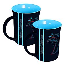 Memory Company MLB Marlins 15oz Reflective Logo Mug - 2-Pack