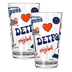 Memory Company MLB Tigers 16-oz Stainless Steel Pint Glasses 2-Pack