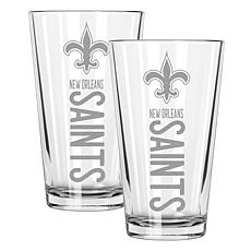 Memory Company Pinnacle New Orleans Saints 2 pack 16oz Pint Glass