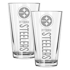 Memory Company Pinnacle Pittsburgh Steelers 2 pack 16oz Pint Glass