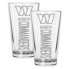 Memory Company Pinnacle Washington Commanders 2 pack 16oz Pint Glass