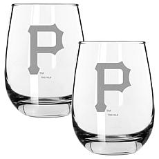 Memory Company Pirates 2PK 15oz Wine Glass