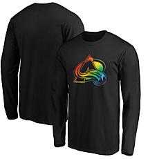 Men's Fanatics Black Colorado Avalanche Team Pride Logo Long Sleeve...