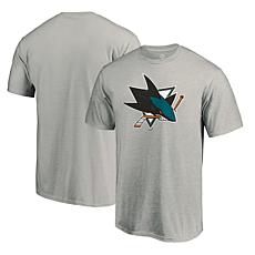 Men's Fanatics Heather Gray San Jose Sharks Logo T-Shirt