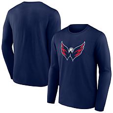 Men's Fanatics Navy Washington Capitals Primary Logo Team Long Slee...