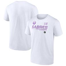Men's Fanatics White Buffalo Sabres NHL Hockey Fights Cancer T-Shirt