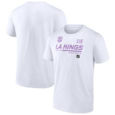 Men's Fanatics White Los Angeles Kings NHL Hockey Fights Cancer T-S...