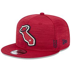 Men's New Era  Red Los Angeles Angels 2024 Clubhouse 9FIFTY Snapbac...