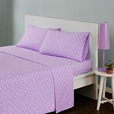 Mi Zone Polka Dot Cotton Sheet Set - Purple - Queen