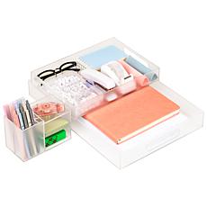 Mind Reader 3-Piece Frosted Acrylic Desktop Organizer Set