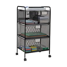 Mind Reader 4-Drawer Rolling Mesh Office Storage Cart