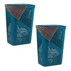 Mind Reader 60 Liter Laundry Hamper Set of 2 Black