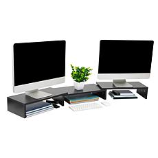 Mind Reader Adjustable 2-Tier Dual Monitor Riser, Black