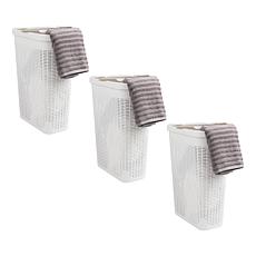 Mind Reader Plastic 40L Laundry Hamper Lid Set of 3 Black