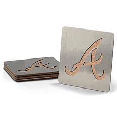MLB Boasters 4-piece Coaster Set - Atlanta Braves