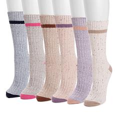 MUK LUKS Women's Microfiber Boot Socks - 6 Pack
