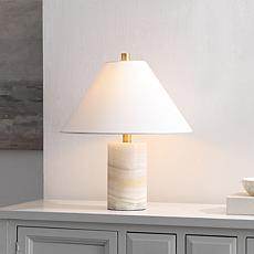 Naelle 19" White and Gold Marble Table Lamp