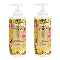 Nakery Beauty 1-Liter 2-pack Tropical Therapy Body, Face & Hair Wash