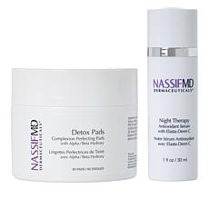 NassifMD Detox Pads and Night Therapy Retinol & Vitamin C Serum Set