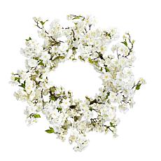 Nearly Natural 24" Cherry Blossom Wreath