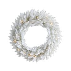 Nearly Natural 24” Colorado Spruce Christmas Wreath with 35 Warm LED 