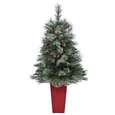 Nearly Natural 44 in. Snowed Mountain Pine Christmas Tree