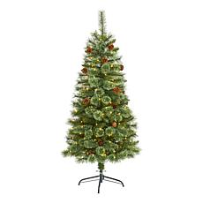 Nearly Natural 5 Ft. Mountain Pine Christmas Tree with 200 Lights