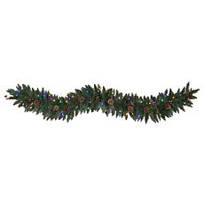 Nearly Natural 6' Snow Dusted Artificial Christmas Garland with Lights
