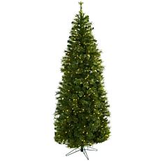 Nearly Natural 7.5-Ft. Cashmere Slim Christmas Tree with Clear Lights