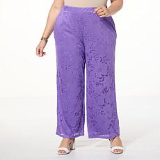 Nina Leonard Burnout Knit Pull-On Pant