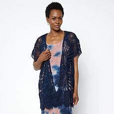 Nina Leonard Crochet Rectangle Cardigan