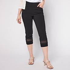 Nina Leonard Cropped Pant with Inset Lace
