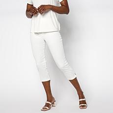 Nina Leonard Stretch Denim Knit Cropped Pant