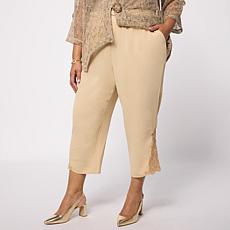 Nina Leonard Textured Weave Crop Pant