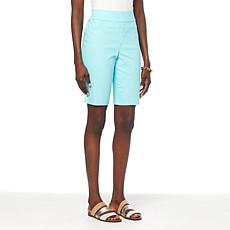 Nina Leonard Twill Pull-On Bermuda Short