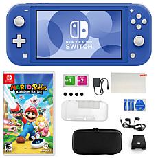 Nintendo Switch Lite in Blue with Mario Rabbids and Accessories Kit