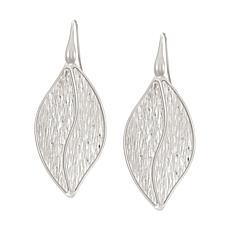 Nomination Italy Sterling Silver Textured Leaf Design Drop Earrings