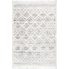 nuLOOM 4' x 6' Ansley Moroccan Lattice Tassel Area Rug 